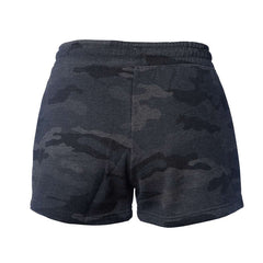 80Eighty® Women's Black Camo Fleece Shorts